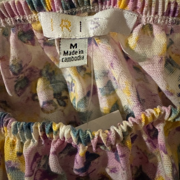 Iris Pink Floral Puff Sleeve Smocked Mini Dress Size M NWT - Picture 5 of 8